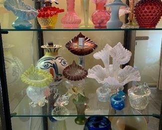 Fantastic art glass collection, hobnail, Epergne 