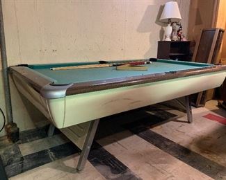 Very nice mid century pool table with accessories. Legs fold and 2 people can move 