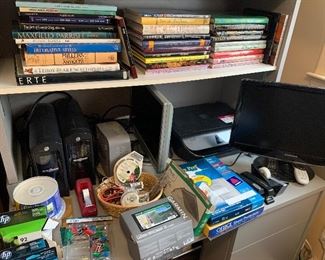 Television, computers, HP printer, ink, Garmin, books