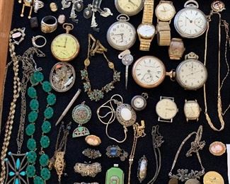 Pocket watches, old money, turquoise, gold, silver, victorian morning Brooch