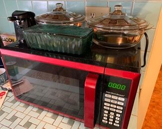 Microwave, mid century casserole dishes