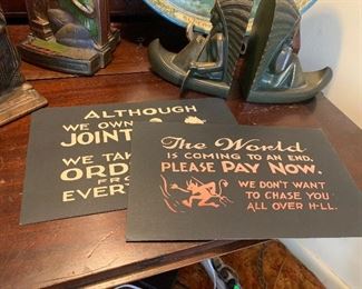 Cute vintage store signs