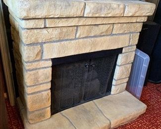 Mid century stand alone fireplace