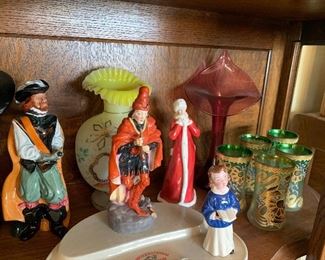 Vases, Royal Daulton, glassware 