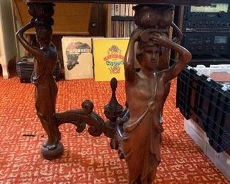 Rare and unique table with marble top