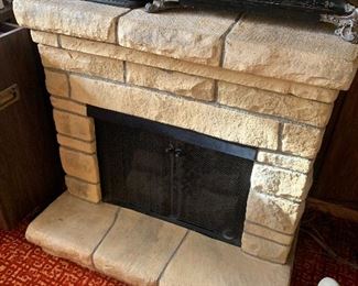 Portable mid century fireplace 