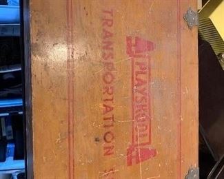 Antique Playskool transportation set