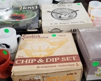 Anchor Hocking Swedish Danish Chip and Dip Set