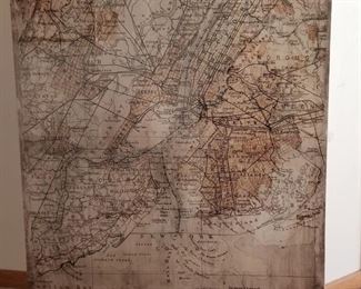 New York Canvas Map 