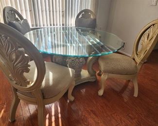Glass top Kitchen Table and 4 Chairs $300