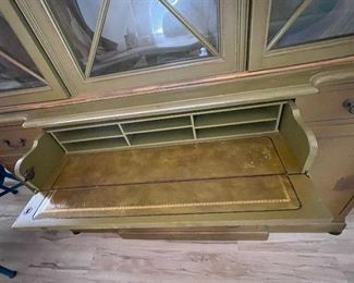 Drop down secretary inside the China cabinet