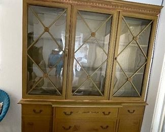 Beautiful China cabinet. Looks like the glass doors may be leaded glass.