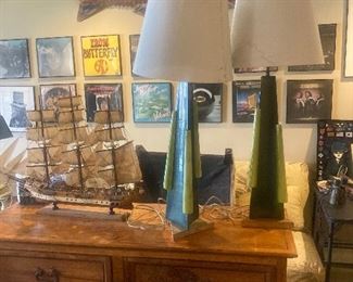 Vintage set mid century lamps