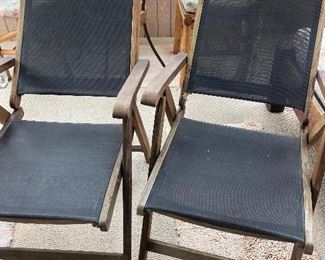 Teak deck chairs