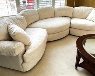 Henredon curved sofa/sectional (down filled cushions)