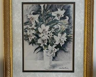 Signed print by Dr. Janice Brice Miller 76/750 "Easter Lillies"