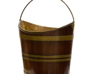 0s Late Georgian Mahogany Brass Bucket 