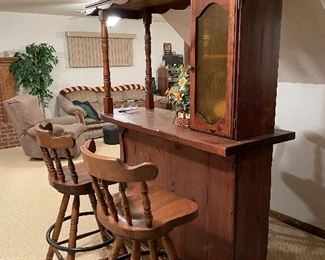 Stand-alone wood bar for the home.