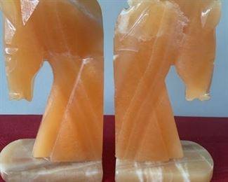 Vintage Onyx Horse Heads