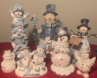 Blue White Snowman