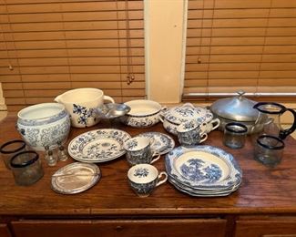 Assortment of Blue Dishes England