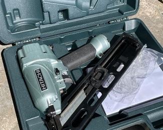 Hitachi air powered nail gun. Almost new.