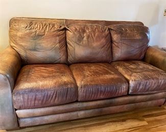 Leather couch by Lane