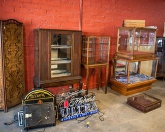 Neon Signs Antique Furniture Display Cabinets