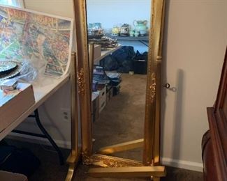 #19	Gold-Painted Rectangular Floor  Mirror - 22x53	 $100.00 			
