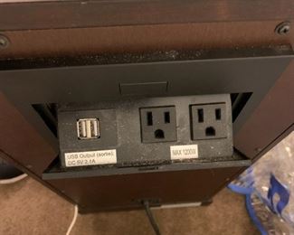 #22	Chair Side Table w/Power  (back panel flip-down, usb & electric) - 14x18x26	 $75.00 			
