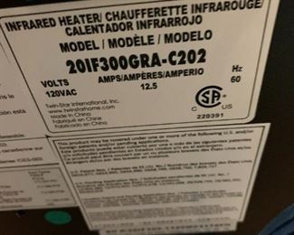 #28	Rolling Electric Fireplace/Heater  Model 201F3g00gf w/remote control    19x12x21	 $40.00 			
