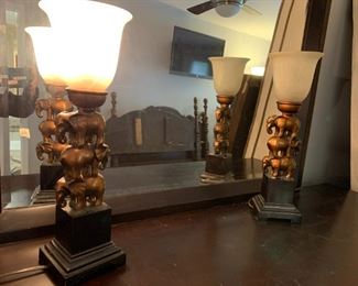 #29	Set of 2 - 3 stacked elephant Lamps - 19"Tall	 $40.00 			

