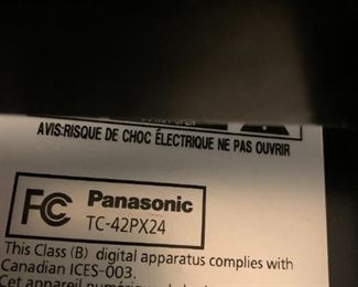 #39	Panasonic 42" Wall Mounted TV -    TC42px24 - You Remove from wall	 $75.00 			
