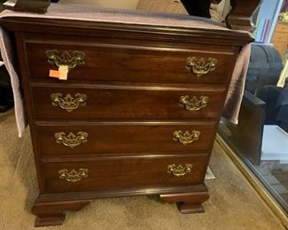 #63	Ethan Allen Bedside Table w/ 4 drawers 26x18x28	 $125.00 			
