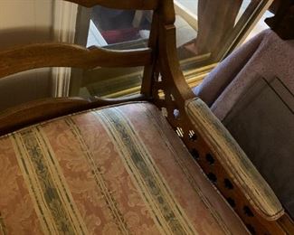 #69	French Provincial Sofa w/lattice Side Arms and wood Back and legs - 87"Long	 $120.00 			
