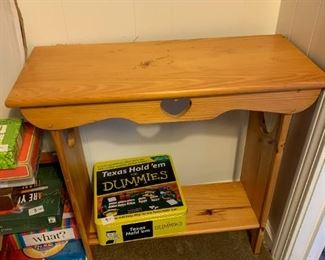 #90	Wood Heart Cut out Table - 26.5x11x26	 $40.00 			
