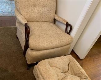 #93	Swan Handled Side Chair w/stool - As is Ottoman	 $30.00 			
