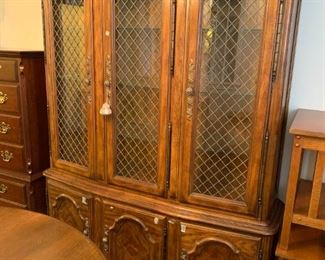 #95	Drexel China Hutch (1 piece) w/3 doors & 3 glass shelves w/3 bottom doors w/drawers w/silverware tray - 53x14x79 - You move and bring your own help	 $75.00 			
