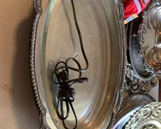 #103	Silverplate Chaffing Electric Dish - Oval	 $30.00 			
