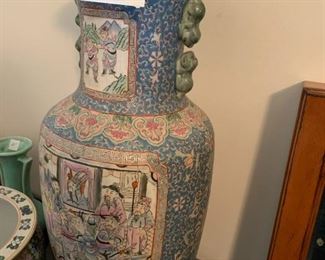 #107	 Hand Painted Porcelain  Vase - Dynasty by Heygill & H.F.P. Macau - 24"Tall	 $200.00 			
