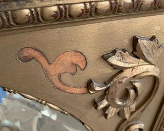 #117	Gold-Painted Oval Beveled Mirror - 23x42 - Heavy  (as is trim at top)	 $100.00 			
