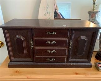 #119	Wood Jewelry Cabinet w/12 drawers - 24x9x12	 $50.00 			
