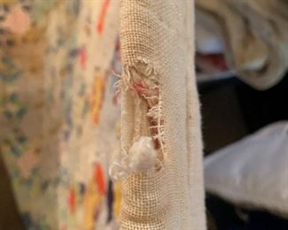 #123	Scrappy Quilt - Hand pieced and hand quilted - Stained Front & Back - 78x62	 $45.00 			
