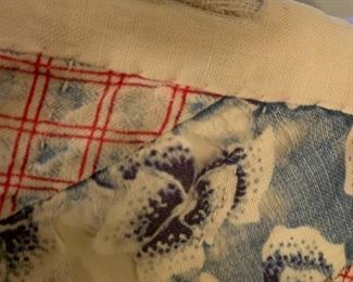 #124	30's Scrappy Quilt - hand pieced and hand quilted (as is binding) - 80x62	 $65.00 			
