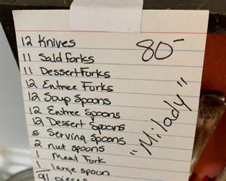 #135	Community Silverplate "Mi Lady" - 91 pcs.  w/box	 $80.00 			
