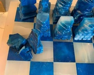#153	Blue & White Stone Marble Chess Set (as is 1 pc.) w/board	 $20.00 			
broken piece 