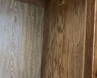 #154	Attic Heirloom Oak Armoire w/2 doors & 1 drawers - w/place for hanging rod - 48x21.5x80	 $120.00 			
