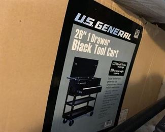 #160	US General 26" 1 drawer Black Tool Cart (new in box)	 $120.00 			
