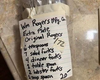 #174	Rogers Co. Extra Plate Original Rogers set	 $20.00 			
