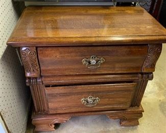 #186	Wood Bedside Table w/2 drawers - 28x16x27	 $20.00 			
